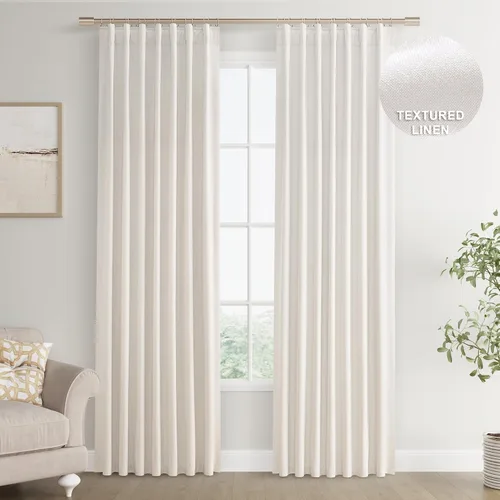 Miniatura 62 de Joywell 2 cortinas opacas 100%, lino, beige natural, trabillas traseras/cinta con ganchos, aislantes, de dormitorio, comedor, sala, puerta corrediza