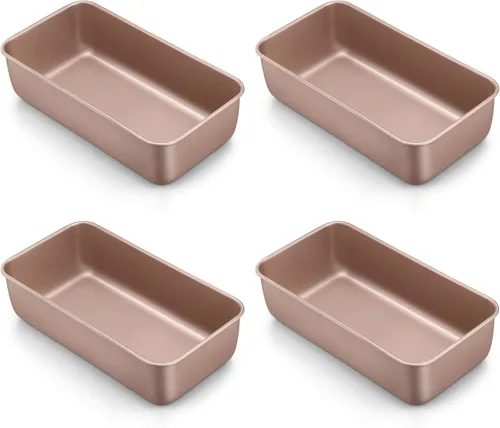 Miniatura 11 de LIANYU Paquete de 4 moldes para pan para hornear pan, molde para pan de 9 x 5 pulgadas, molde para pan de acero inoxidable para pastel de carne
