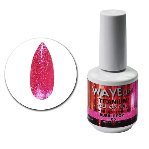 Miniatura 9 de WAVEGEL - Esmalte de uñas en gel con purpurina, colección Titanio, #28 Twinkle Pink I 0.5 onzas