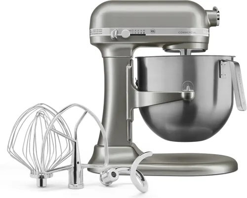 Miniatura 3 de KitchenAid KSM8990CU Mezclador comercial de encimera de 8 cuartos de galón, 10 velocidades, impulsado por engranajes, contorno plateado Plateado
