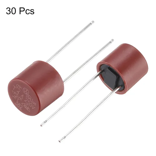 Miniatura 3 de uxcell 30 piezas cilíndricas DIP montado en miniatura redondo lento micro fusible para piezas electrónicas PCB LCD reparación, 1A 250V, rojo