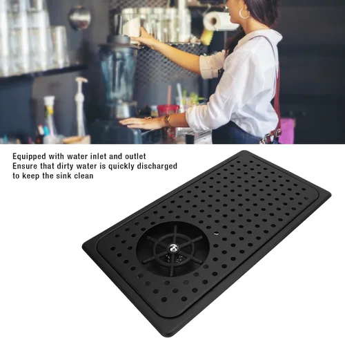 Miniatura 4 de Cup Washer High Pressure Pitcher Rinser with Drain Tray, Stainless Steel 16.7 x 9.1 Inch - Durable Anti - Rust Construction, Efficient Glass