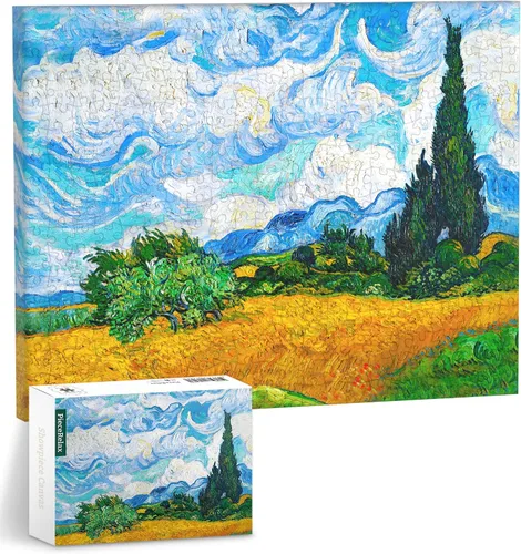 Miniatura 13 de PieceRelax Arte de Pared en Lienzo de Rompecabezas 366 Piezas de Plástico para Adultos - Hokusai - La Gran Ola de Kanagawa - Regalo Único