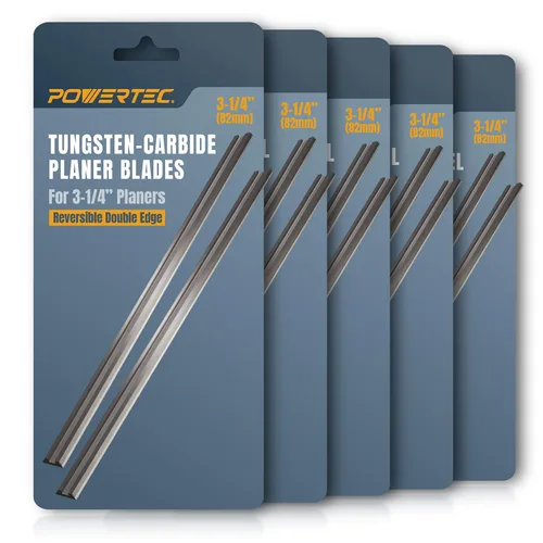 Miniatura 7 de POWERTEC Cuchillas cepilladoras de carburo de tungsteno de 3-1/4 pulgadas, paquete de 2 unidades para WEN 6530, DeWalt DCP580B, Porter-Cable