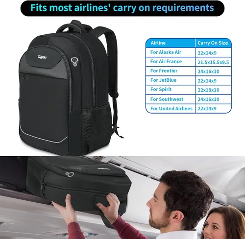 Miniatura 2 de Mochila de viaje antirrobo duradera para hombre con puerto USB y organizador, bolsa de computadora resistente al agua, equipaje de mano para hombre