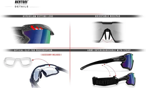 Miniatura 5 de Bertoni Gafas de sol deportivas polarizadas fotocromáticas ciclismo MTB con prescripción portador QUASAR