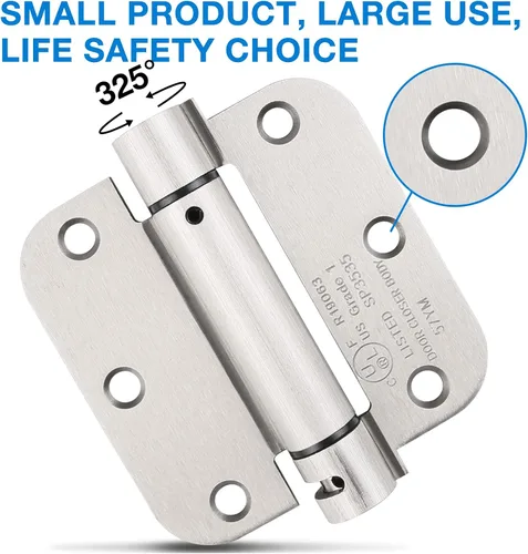 Miniatura 5 de Bisagras de puerta de cierre automático de 3.5 pulgadas, bisagra de puerta de resorte de 3.5 pulgadas, bisagra de cierre automático de puerta