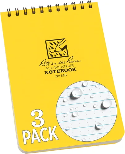 Miniatura 19 de Rite in the Rain - Cuaderno con espiral superior resistente a la intemperie, 3 x 5 pulgadas, cubierta a cuadros color marrón y canela