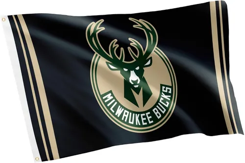 Miniatura 7 de Desert Cactus Milwaukee Bucks Flag Team NBA National Basketball Association 100% poliéster para interiores y exteriores, banderas de 3 x 5 pies