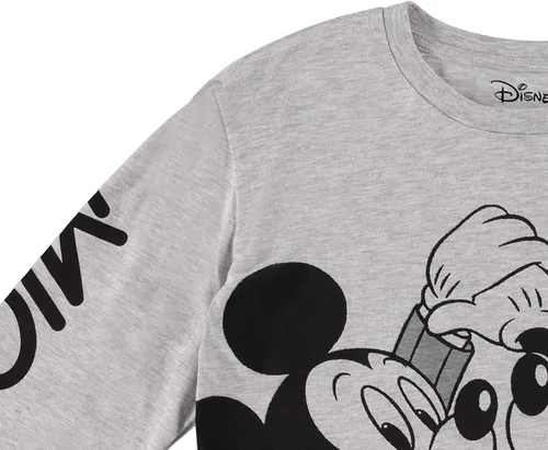 Miniatura 3 de Disney Camisa de moda de Mickey Mouse para mujer, cuello redondo recortado con estampado de manga