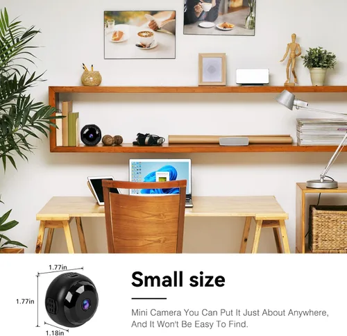 Miniatura 4 de Mini cámara oculta WiFi 4K, alimentación de video en vivo, batería de 1000 mAh, cámara de seguridad cubierta para interiores, para el hogar, monitor