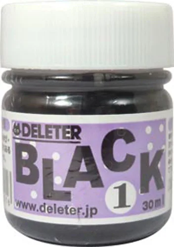 Deleter Tinta Manga, Black 1, tinta negra básica para bolígrafo y pincel, acabado semibrillante, 1.0 fl oz/botella, 1 botella (341-0001)