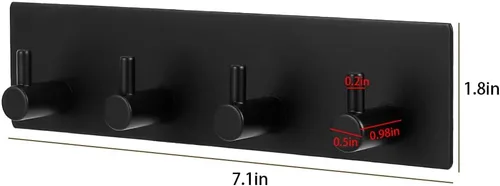 Miniatura 2 de Picowe Soporte para llaves decorativo de pared, ganchos adhesivos de acero inoxidable, organizador de llaves para pared, gancho para toallas