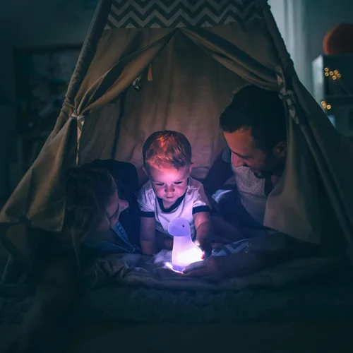 Miniatura 4 de GLOBE Electric Lámpara de noche LED multicolor de silicona, luz táctil Brontosaurus, recargable, cambio de color, cuerpo suave libre de BPA