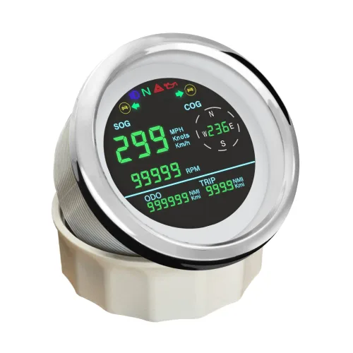 Miniatura 2 de ELING Velocímetro GPS digital de 3 3/8 pulgadas con tacómetro, Tripmetro, cuentakilómetro, ajustable para carreras de autos de carreras, motocross
