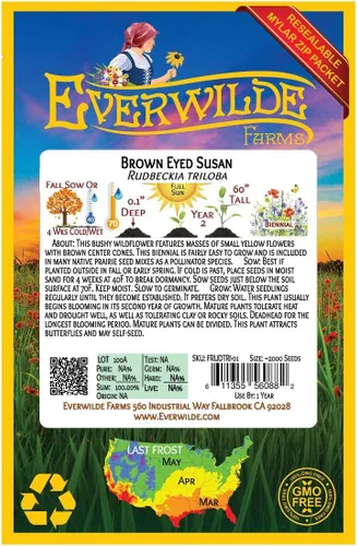 Miniatura 2 de Everwilde Farms - Semillas de flores silvestres nativas de Susan de ojos marrones de 1 onza - Gold Vault