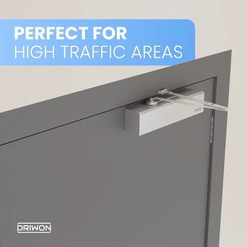 Miniatura 5 de Cierrapuertas comercial de alta resistencia grado 1 – DRIWON DN-8220, cierre automático hidráulico automático para alto tráfico, ajustable de 1 a 6