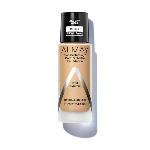 Miniatura 19 de Almay Skin Perfecting Comfort Base Mate, Hipoalergénica, Libre de Crueldad-Sin Fragancia, Maquillaje Líquido Probado por Dermatólogos, Capuchino