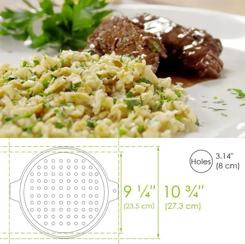 Miniatura 6 de Tapa de acero inoxidable con raspador para hacer fideos tradicionales alemanes, para hacer fideos, para hacer cacerola
