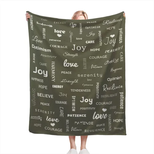 Miniatura 19 de Manta curativa, manta de regalo para mujeres y hombres, cálido regalo inspirador, manta de forro polar suave con energía positiva, comodidad, amor