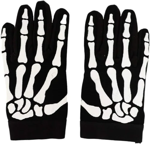Miniatura 3 de Guantes de motociclista de esqueleto con calavera y hueso, talla XS