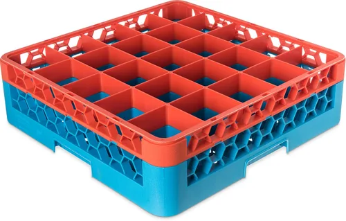 Miniatura 122 de Carlisle FoodService Products RG9-214 OptiClean Estante de vidrio con 9 compartimentos con 2 extensores, 7.12 pulgadas, polipropileno, azul