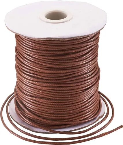 Miniatura 50 de Cheriswelry 90 yardas/rollo de 0.079 pulgadas, cordón encerado negro de poliéster coreano, joyería de cuentas, hilos para manualidades, cuerda