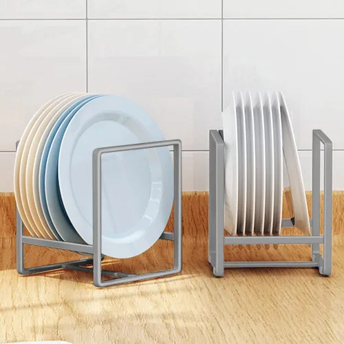 Miniatura 18 de 2PCS Organizador de Soportes para Platos, Estante de Exhibición y Almacenamiento de Platos de Metal para Secado para Gabinete, Mostrador y Armario