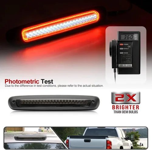 Miniatura 3 de Tercera luz de freno LED para Chevy Silverado GMC Sierra 2007-2014 3ª luces de freno luz de carga blanca con estroboscópica roja OEM lámpara