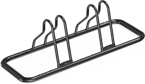 Miniatura 10 de Simple Houseware - Soporte de almacenamiento ajustable para 5 bicicletas, aparcamiento para suelo, color negro