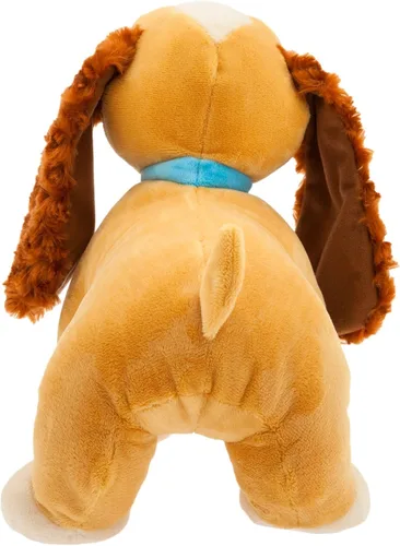 Miniatura 3 de Disney Store Peluche oficial para dama, tamaño mediano, suave para niños, con textura mullida, detalles bordados, collar y placa de perro, peluche