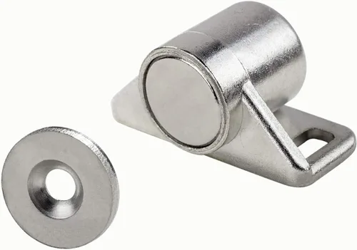 Miniatura 5 de Keenkee - Paquete de 8 cierres magnéticos para puerta de gabinete con imán de neodimio, pestillo magnético para gabinete, cierre magnético de Plata