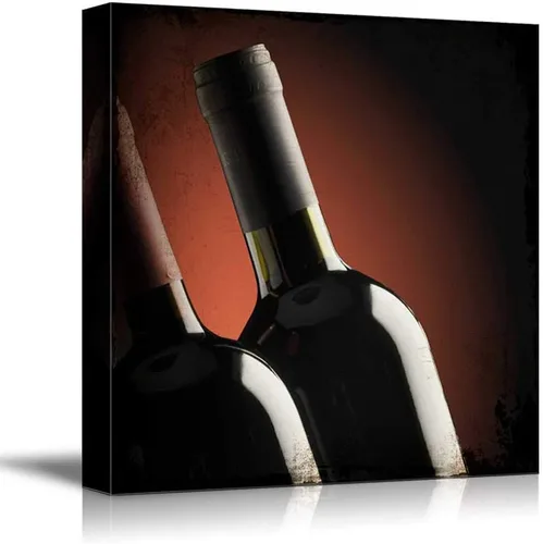 Miniatura 16 de wall26 - Lienzo decorativo cuadrado para pared, copas de vino con botella de vino y uvas, impresión giclée, arte moderno para el hogar, listo