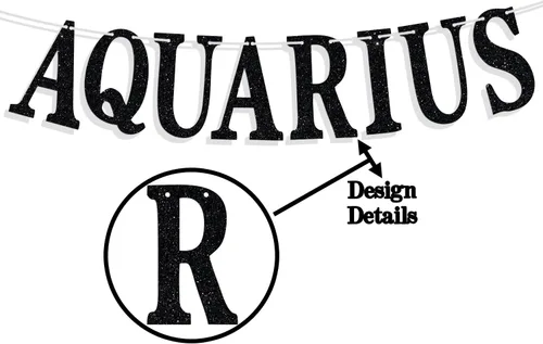 Miniatura 6 de Big Aquarius Energy Banner, temporada de acuario enero/febrero decoración de pastel de cumpleaños – 12 suministros de decoración de fiesta