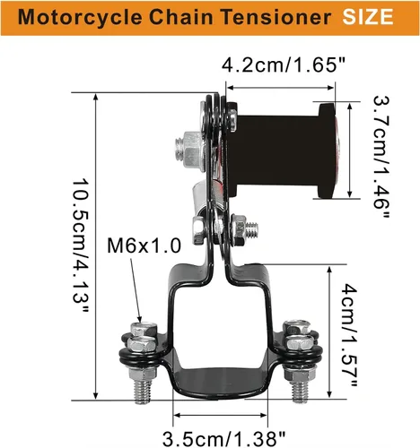 Miniatura 3 de Tensor de Cadena Universal para Bicicleta Motorizada Tensor de Cadena Pesada Ajustador Tensor de Cadena de Piñón de Resorte para Bicicleta
