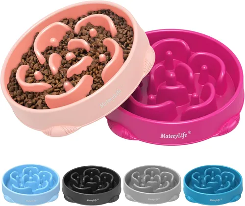Miniatura 21 de MateeyLife Cuencos de alimentación lenta para perros, 2 unidades, cuencos rompecabezas antiasfixia para comida de perros, alimentación interactiva