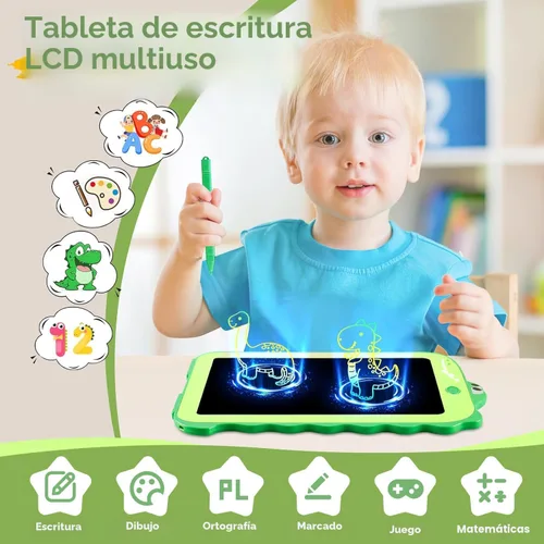 Miniatura 2 de Teriph Tableta de escritura LCD para niños, juguetes coloridos para niños pequeños, juguetes educativos para niños, juguete de dinosaurio para niños