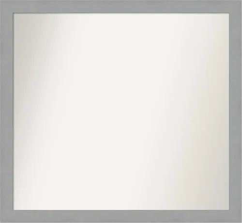Miniatura 128 de Amanti Art Espejo de baño plateado para sobre fregadero, 23 x 23 pulgadas, espejo cuadrado plateado en ángulo, marco de madera moderno medio, se