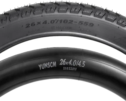 Miniatura 7 de 26x4 Fat E-Bike Tires-Heavy Duty, High-Performance 26 x 4.0/102-559 and Bike Tubes Compatible with 26x4.0 Electric Bike, MTB, Mountain, All-Terrain