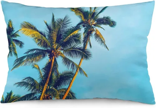 Miniatura 15 de Protector de almohada de playa con palmeras tropicales de 16 x 14 pulgadas, palmeras de playa, paisaje marino costero, decorativo, rectangular