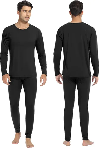 Miniatura 6 de URATOT Conjunto de 2 ropa interior térmica para hombre, con forro polar, ropa interior térmica suave, largo Johns parte superior inferior