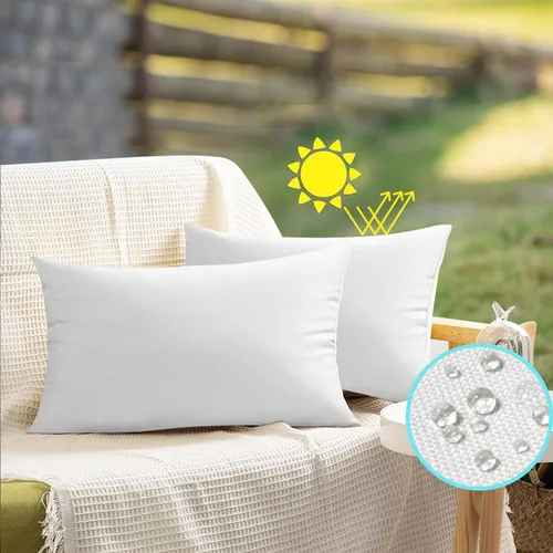 Miniatura 32 de VAKADO - Juego de 2 fundas de cojín decorativas impermeables para exteriores, 16x16 pulgadas, para sofá, jardín, banco, porche, decoración de Aqua
