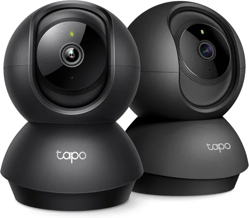 Tapo TP-Link - Cámara de seguridad interior Pan/Tilt de 2K para monitor de bebé, cámara para mascotas, detección y seguimiento de movimiento, audio