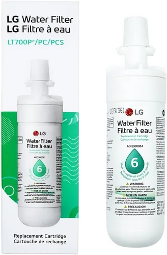 Miniatura 2 de LG LT700P - Filtro de agua de repuesto para refrigerador de 6 meses / 200 galones (NSF42 y NSF53) ADQ36006101, ADQ36006113, ADQ75795103