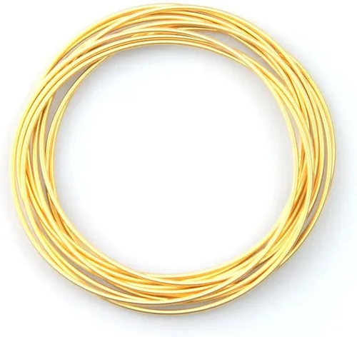Gold Guitar String Coil Bracelets Stack Stainless Steel Set Layered Thin Set of 10-60 Strings