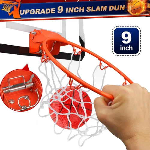 Miniatura 7 de Pro Mini juego de aros de baloncesto para interiores para puerta, aro de baloncesto de montaje en pared para oficina al aire libre, borde volcado