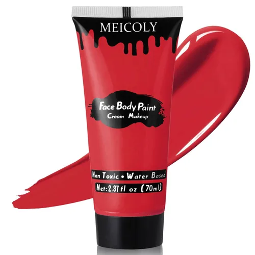 Miniatura 13 de MEICOLY Pintura facial color morado claro crema, tubo grande de 2.37 onzas, pintura de cuerpo completo a base de agua para adultos y niños, pintura