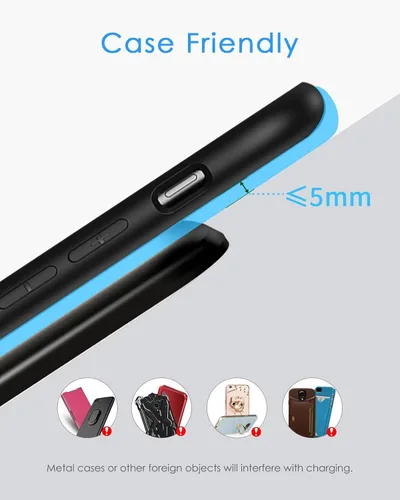 Miniatura 6 de NANAMI Cargador inalámbrico rápido, soporte de carga inalámbrica certificado Qi con adaptador PD20W USB para iPhone 17/17 Air/17 Pro/17 Pro Negro