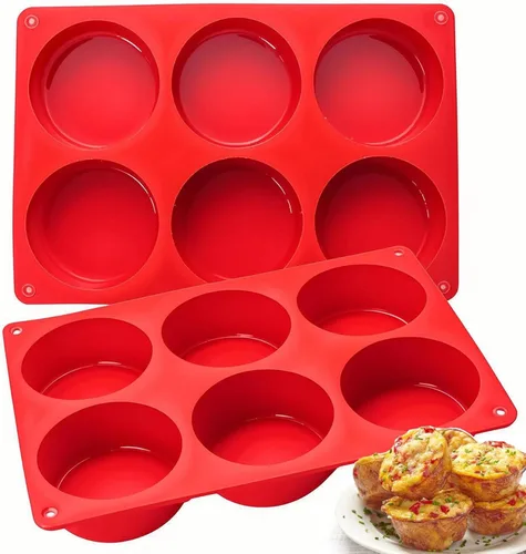 Miniatura 9 de Moldes de silicona para picar huevos, paquete de 3 moldes redondos profundos de 3 pulgadas para sándwiches de desayuno de huevo, tortillas, Blanco