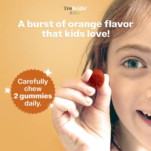 Miniatura 5 de TruHeight Gomitas de crecimiento cerebral para niños (naranja, a partir de 2 años) vitaminas naturales para niños y adolescentes - Gomitas de Omega
